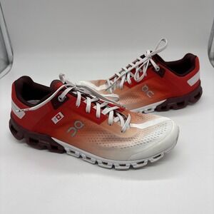 On Running Cloudflow Womens Size 9 Rust White Ombre Mesh CloudTec Athletic Shoes